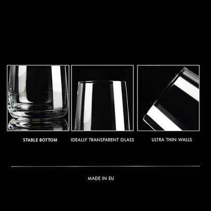 Krosno Glasses for Water, Juices and Other Drinks | Elegant Design | Set of 4 | Capacity 16.6 fl oz | Infinity Collection | Ideal for Home, Restaurant, Parties | Dishwasher Safe
