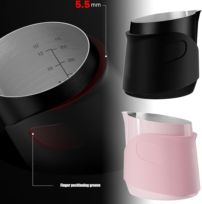 Handleless Frothing Jar Stainless Steel Construction Milk Frother Steamer Cup - Image 9