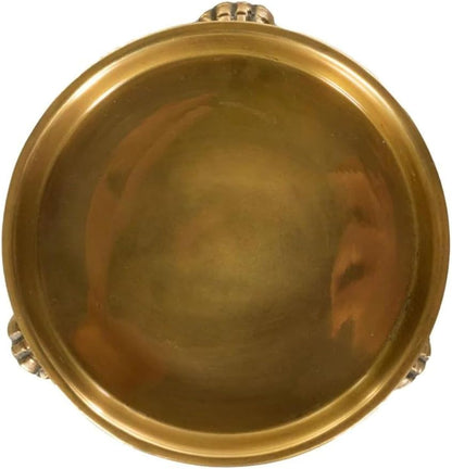 Round Clawfoot Dish — by Alice Lane Home Collection — Gold — for Home Decor, Candles, Jewelry, Perfume, Cosmetics, and Coffee Table — Size Large (Small)