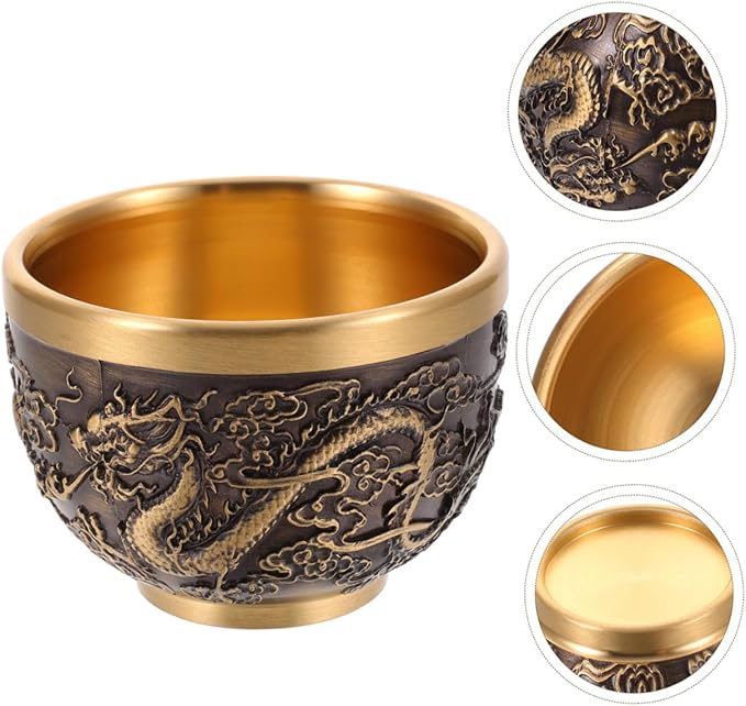 ABOOFAN 2 Pcs Chinese Style Retro Teacup Dragon Pattern Antique Tea Cup Solid - Image 9