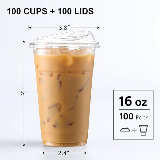 AOZITA 100 Pack 16 oz Plastic Cups - Image 2