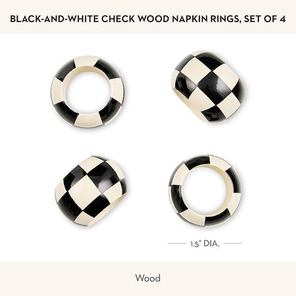 MACKENZIE-CHILDS Wood Napkin Ring Set, made from wood, fancy napkin-holder rings - Image 4