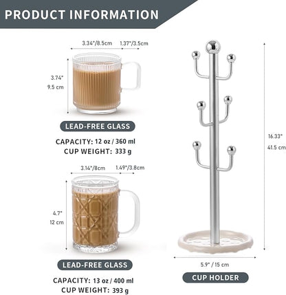 6 High-End Glass Coffee Mugs - Image 4