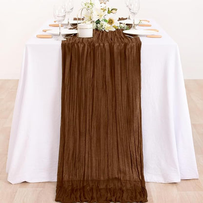6 Pack Brown Cheesecloth Table Runner 10ft Neutral Gauze Centerpiece | - Image 3