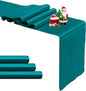 4-Pack Peacock Blue Satin Table Runner 12 x 108 Inch Long Bright and Smooth by Pufogu