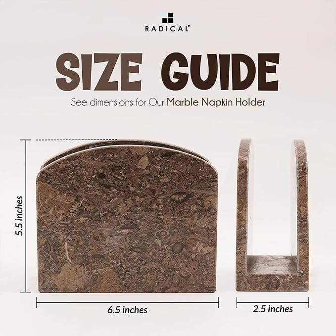 Radicaln Marble Napkin Holder 5 Inches Handmade Oceanic Stone Napkin Holder - Image 6