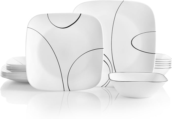 Corelle 18-Piece Service for 6 Dinnerware Set Triple Layer Glass and Chip by Corelle