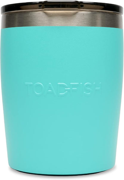 Toadfish Non-tipping 10oz Double Wall Insulated Stainless Steel Rocks Tumbler w/Easy Slide Lid - Teal