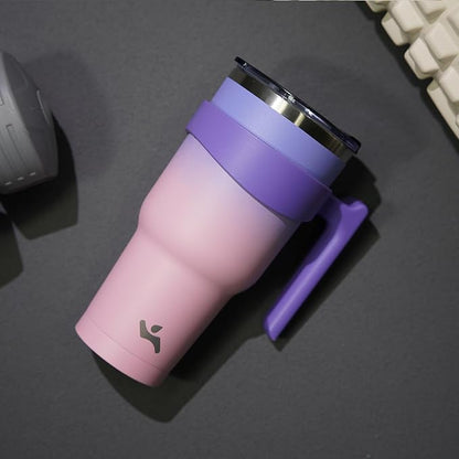 Konokyo 30 oz Tumbler with Handle and Straw, Insulated Travel Mug | Pastel - Image 6