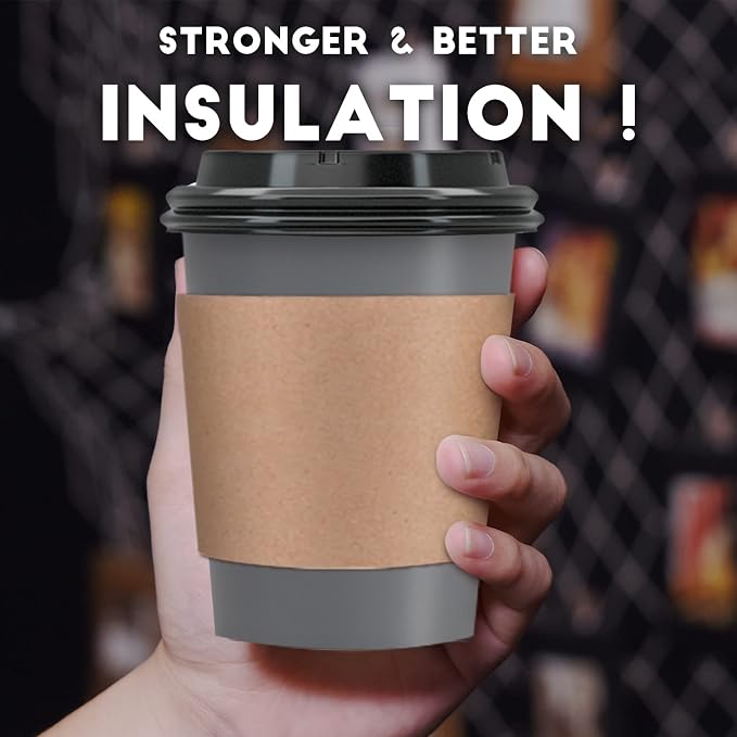 100 Pack - 12 oz Disposable Coffee Cups To Go - Image 4