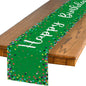 Artoid Mode Polka Dot Green Happy Birthday Table Runner, Seasonal Christmas by ArtoidMode