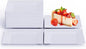 50PCS Square Plastic Plate-4.5 inch Disposable Dessert Plates- Premium Hard Square Small Appetizer Plates for Party/Birthday/Wedding & All Occasions (White)