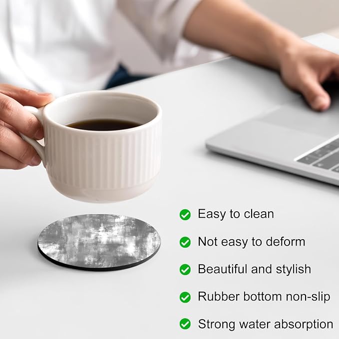 Modern Minimalist Coasters Set of 6, Absorbent Coasters - Image 4