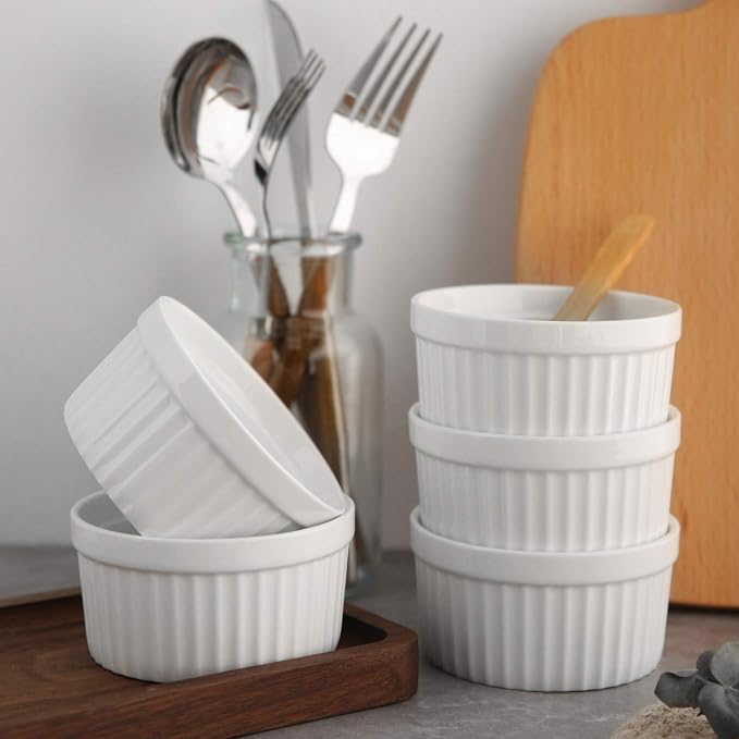 Samsle Porcelain Ramekins 4 oz Oven Safe, Small Souffle Dishes - Image 6