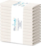 Blue Needles Solid Cloth Napkins Set of 12 Cream 100% Cotton Dinner Napkins 18x18 inches - Soft, Reusable, Absorbent & Washable Linen, Ideal for Wedding Events, Parties & Everyday Use