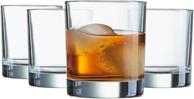 Le'raze Set of 12 Heavy Base Rocks Glass Cups, Elegant Old Fashioned Drinking by LERAZE