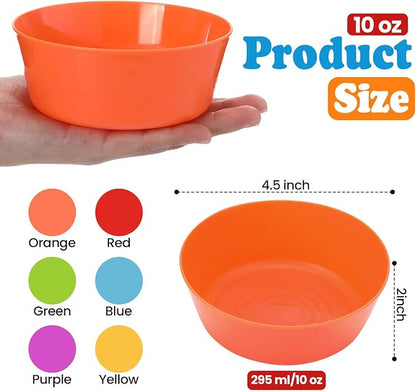 Foaincore Kids Plastic Bowls 10 oz Cereal Snack Microwave Dishwasher Safe - Image 2
