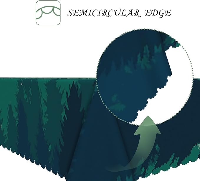 54x78 Inch Nature Rectangular Tablecloth Misty Pine Forest Silhouette Table Cloth Waterproof Durable Table Cover for Party Picnic Indoor Gaming Room Decor