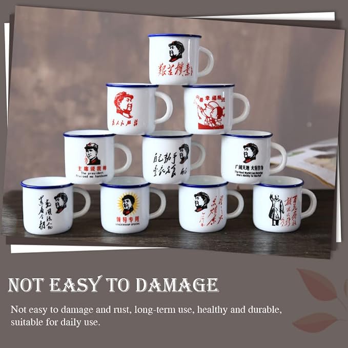 Cabilock 6pcs Vintage Enamel Mugs Heat-insulated Water Cups - Image 3