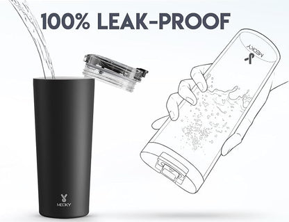 Meoky 24 oz Insulated Travel Coffee Mug: Leak Proof Lid, Night | Stainless - Image 4