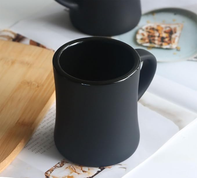 harebe Retro Coffee Mugs Set of 4, 10 OZ Heavy Classic Ceramic Diner Cups Set - Image 4