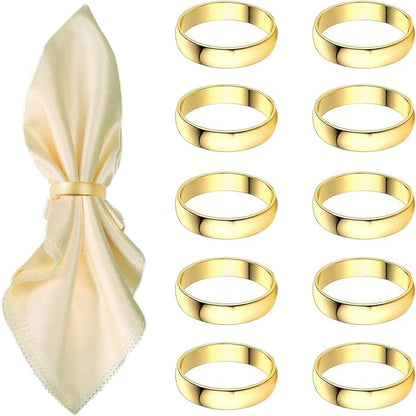 Gold Napkin Rings-10 Pcs Stainless Steel Napkin Rings | Metal Napkin Ring by GERILKAI