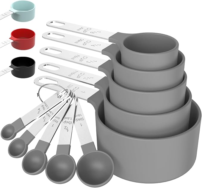 Measuring Cups & Spoons Set, Stackable Cups and Spoons | Nesting Measure Cups by TILUCKBringsGoodLuck