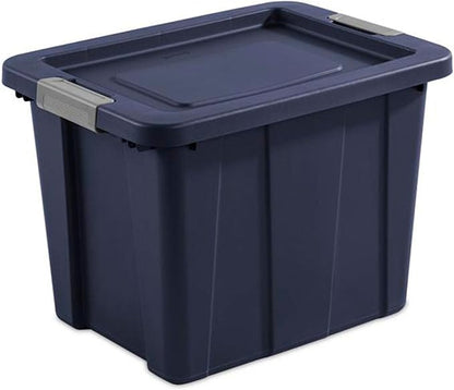 Sterilite 12-Pack Storage Bins with Lids, Heavy Duty Totes, Tuff1, 18 Gallon, Dark Indigo