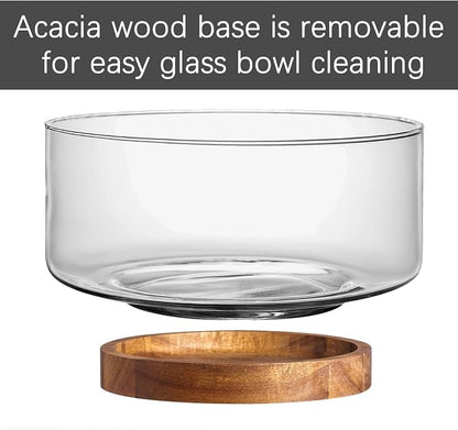 Glass Salad Bowl Set, 9″ Medium Salad Servers - Image 3
