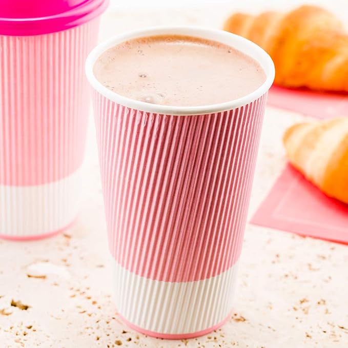 Restaurantware 16 Ounce Ripple Wall Disposable Coffee Cups, 500 Insulated Light - Image 10