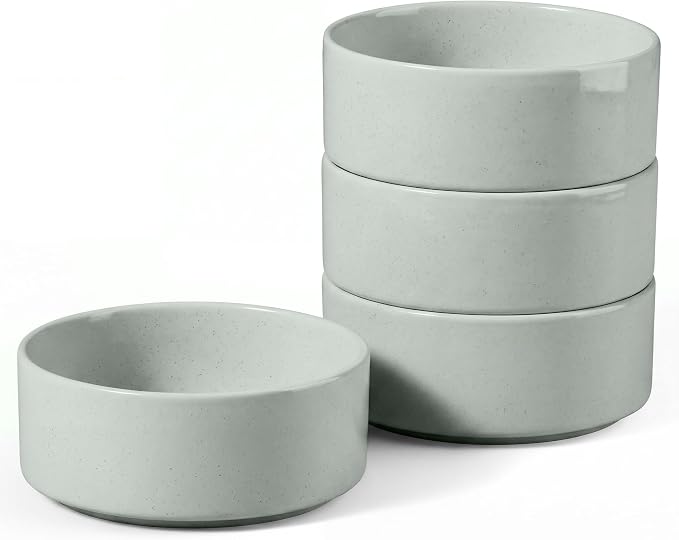 E-far Cereal Bowls Set of 4, 25oz Ceramic Deep Soup Bowls by E-far