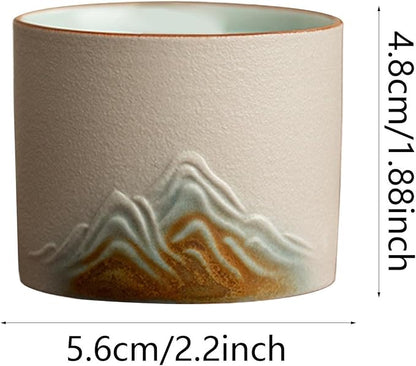 2X Ceramic Tea Cup Traditional Chinese Tea Cup Mug Tumbler Espresso Cup - Image 3