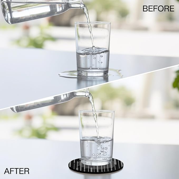 Contemporary Geometric Coasters Set of 6, Absorbent Coasters - Image 5