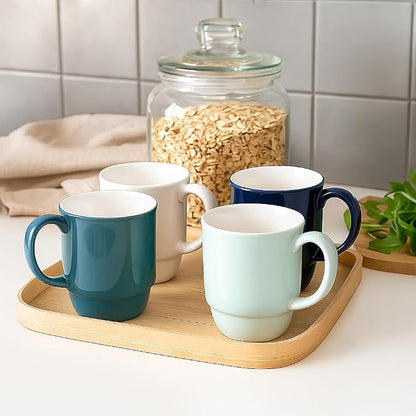 Stackable Porcelain Coffee Mug Set of 4 – 20oz Jumbo Capacity, Space-Saving - Image 8