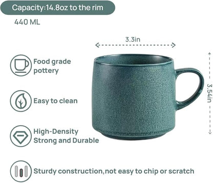 12oz Japanese Style Minimalistic Asian Rustic Reactive Glaze Ceramic Pottery - Image 2