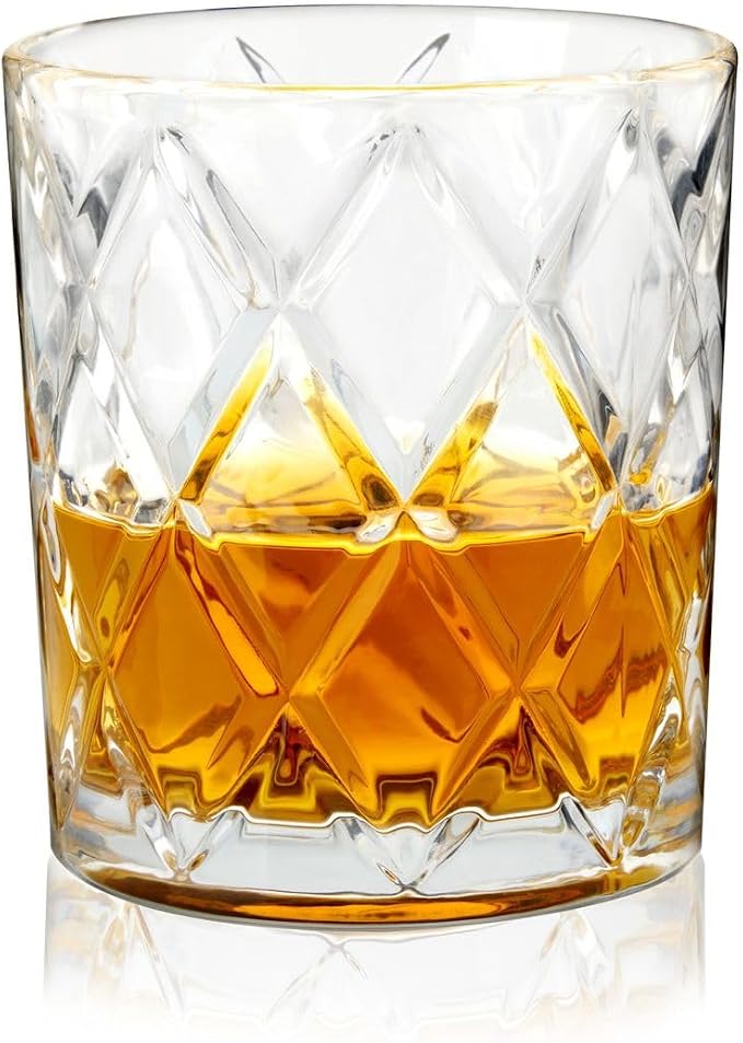 True Diamond Crystal Scotch Bourbon Whiskey Glasses, Old Fashioned Glasses - Image 8