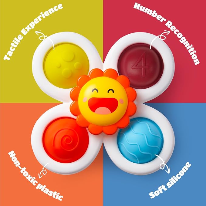 LiKee Strong Suction Cup Fidget Rotating Sensory Bath Toys - Image 8