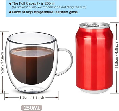 Sorfity Cappuccino Glass Mugs, Cappuccino, Tea Bag - Image 4