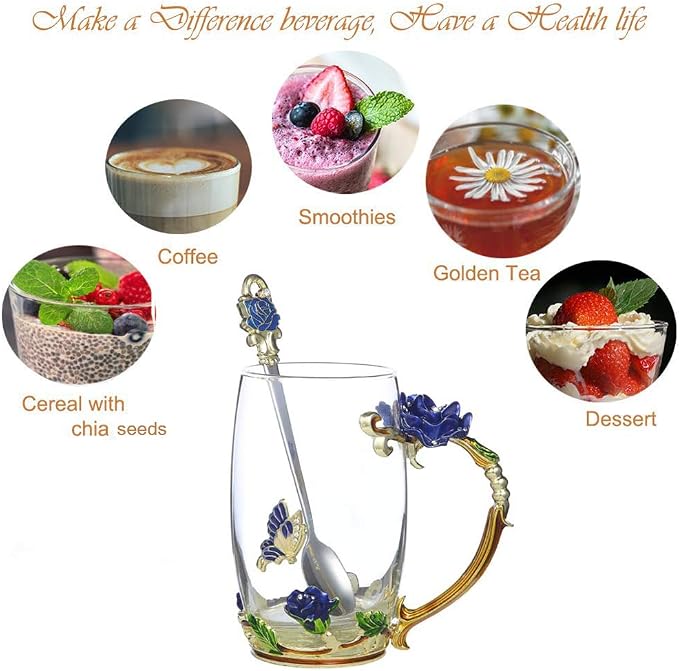 Gifts for Mom Women Unique Blue Tea Mug - Image 3