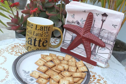 Nautical Starfish Lunch Dinner Metal Napkin Holder Kitchen Beverage Cocktail Ocean Coastal Napkin Holder By The Metal Magician (Distressed Red)