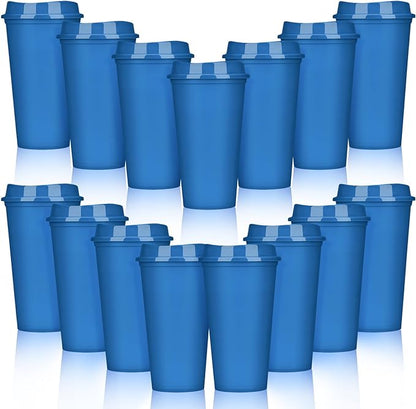 Domensi 15 Pack Reusable Plastic Coffee Cups by Domensi