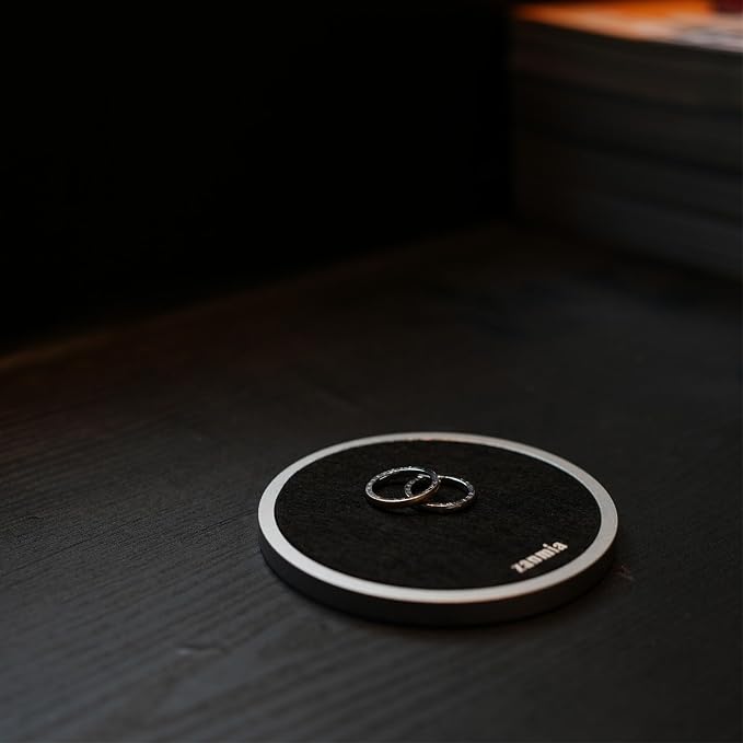 Black Long-Lasting Metal Coaster, Absorbent Replaceable Felt Pads, Non-Slip | - Image 7