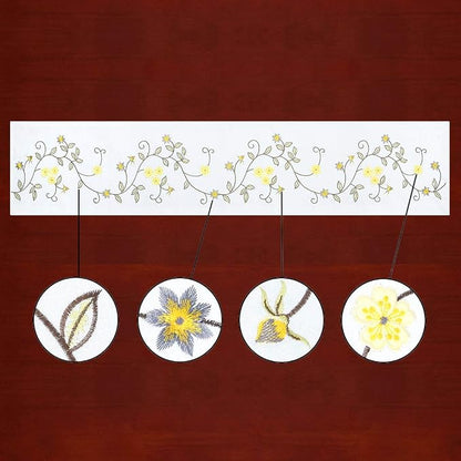 Double Thickness Rustic Embroidered Floral Table Runners - Image 2