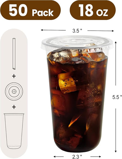 Soelomu 50 Sets 18oz Round Bottom Plastic Cups - Image 2