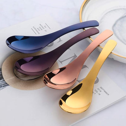 Thick Heavy Duty Soup Spoons, Stainless Steel Polished Asian Rice Table Spoon - Image 6