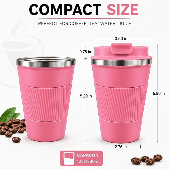 Coffee Mug with Leak Proof Lid, Travel Mug Stainless Steel Tumbler, Double Wall - Image 5