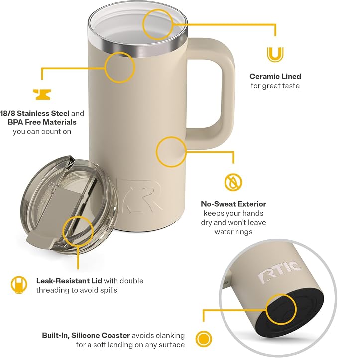 RTIC 16oz Road Trip Travel Mug - Image 3
