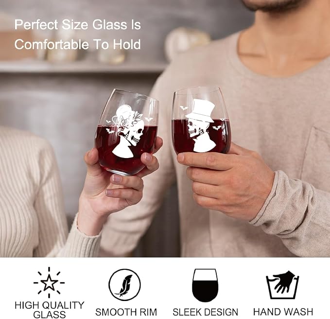 Perfectinsoy Skull Wine Glass 2 Piece - Image 5