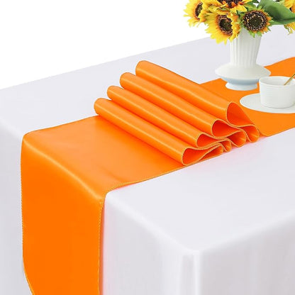 Satin Burnt Orange Table Runners 10 Pack 12 x 108 Inches - Image 2