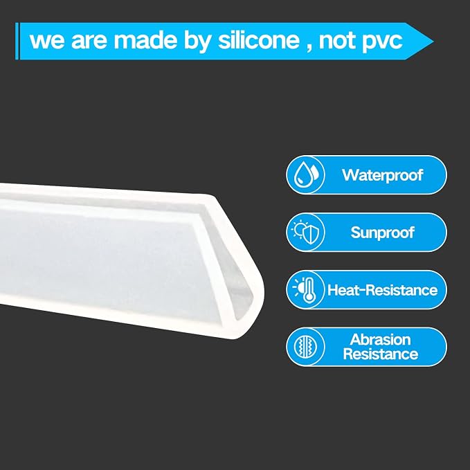 Clear Rubber Edge Trim，U Channel Silicone Rubber Edge Trim, 3/32" Slot - Image 4